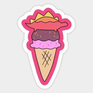 Icecream Stegosaurus Sticker